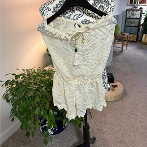 VENUS - Cream Crochet Swim Coverup